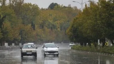 ترافیک سنگین به دلیل بارش باران در این محور