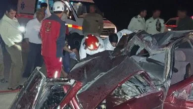 تصاویری از تصادف وحشتناک دو خودرو در تهران